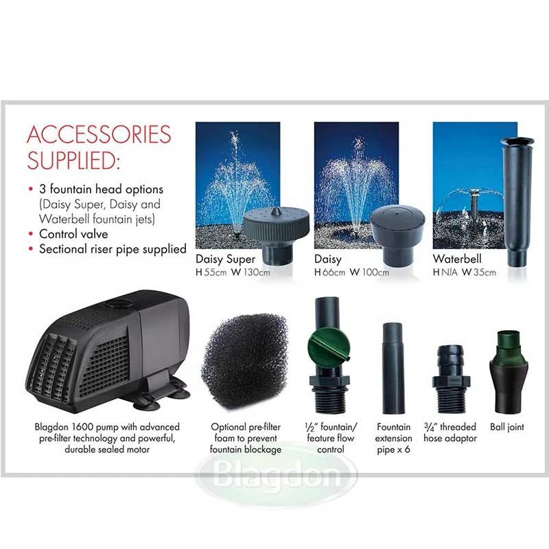 Blagdon MiniPond Fountain Pump 1600 - 1055536 - Image 3