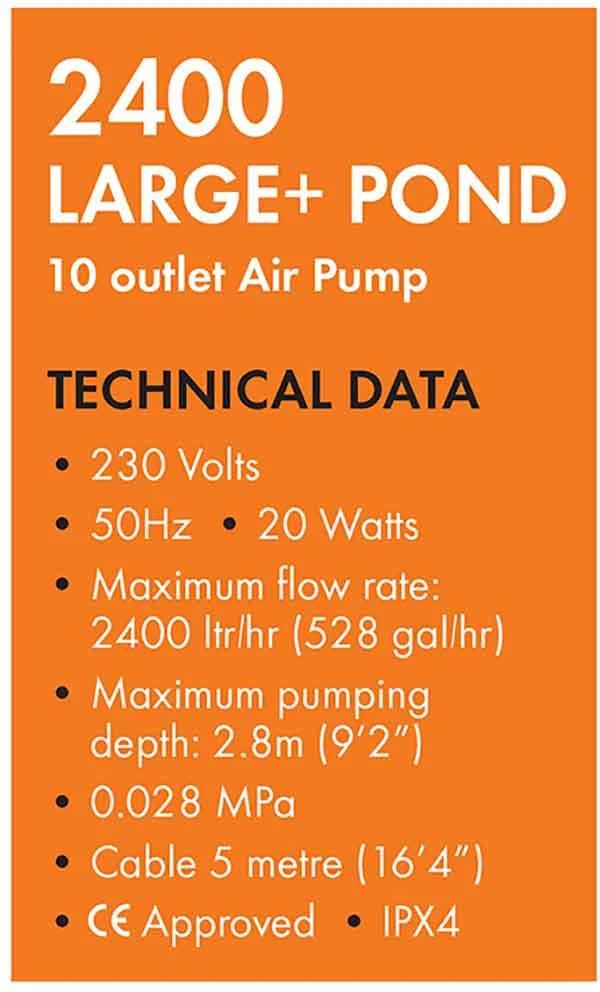 Blagdon Pond Oxygenator 2400 Air Pump - 1010832 - Image 4