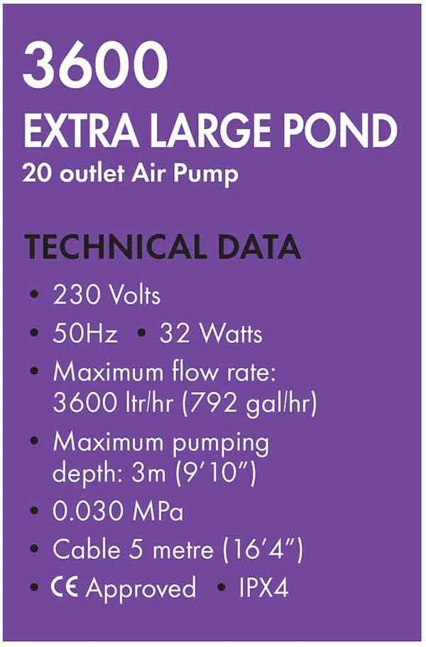 Blagdon Pond Oxygenator 3600 Air Pump - 1010849 - Image 4