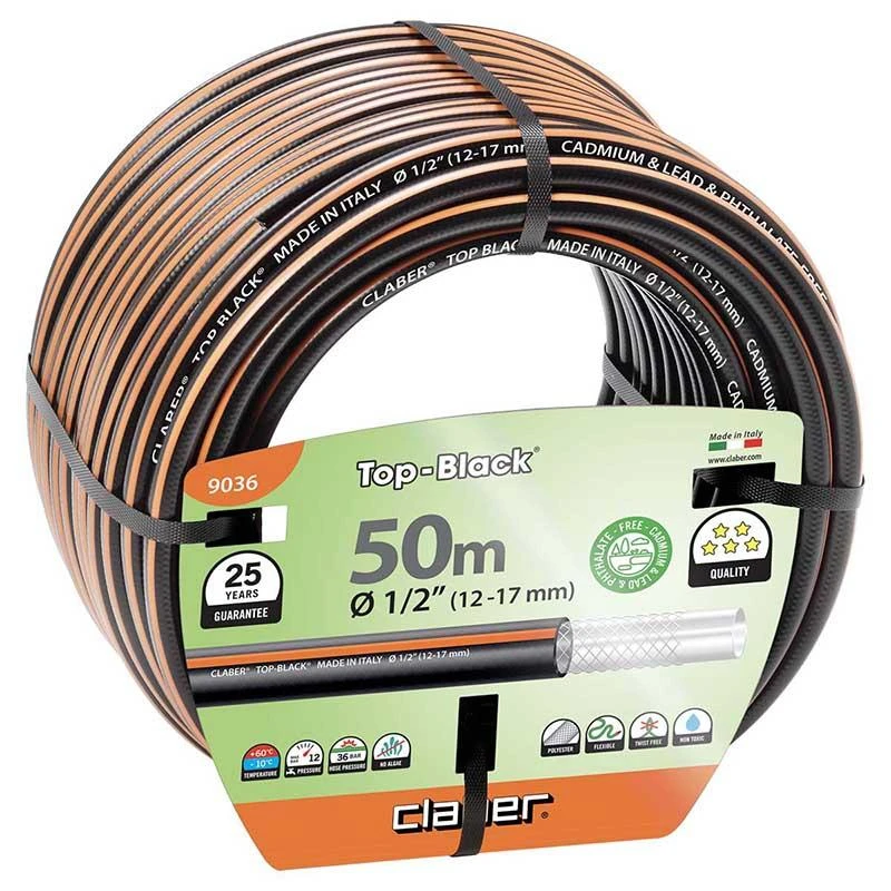 Claber 50m Top Black Hose Pipe - 9036