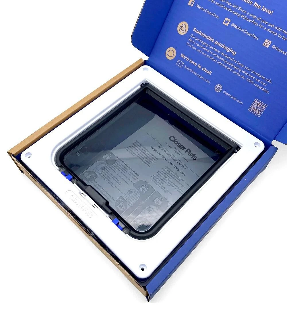 PET MATE Cat Mate Large White Cat Flap 4-Way Locking - Image 3