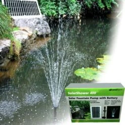 PondXpert SolarShower 400 Pump With Battery And LED Light