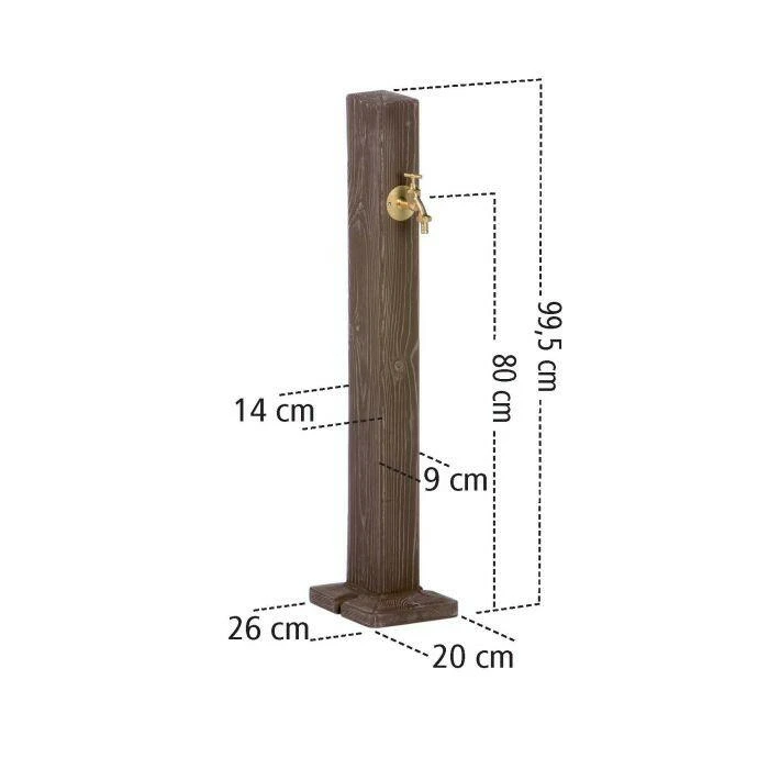Garden Watering Post Walnut Wood Effect Standpipe - Image 3
